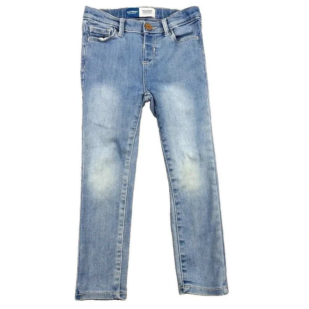 Old Navy Girl's Rockstar Toddler Denim Blue Skinny Jeans Size 5T Normcore